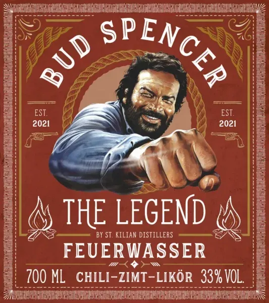 Label fire water Bud Spencer